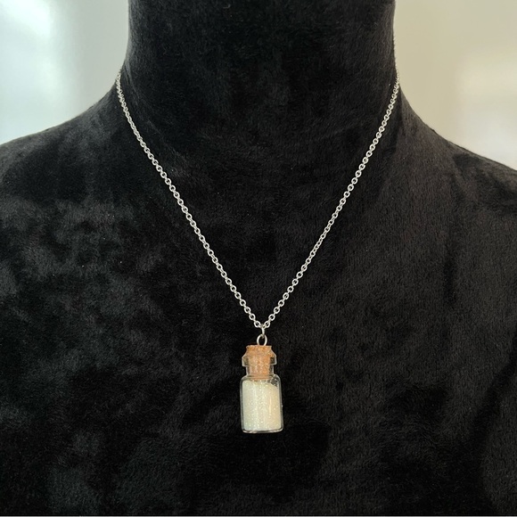 3 For $20! Chic Silver Toned Necklace with Glitter Vial Pendant - Picture 3 of 5